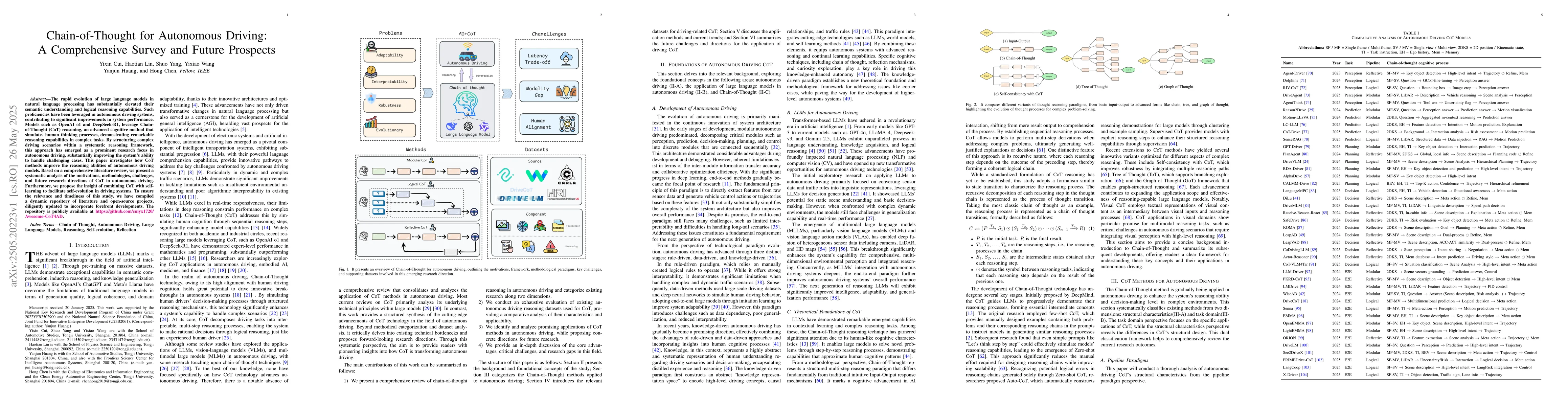 Thumbnail for Chain-of-Thought for Autonomous Driving: A Comprehensive Survey and
  Future Prospects