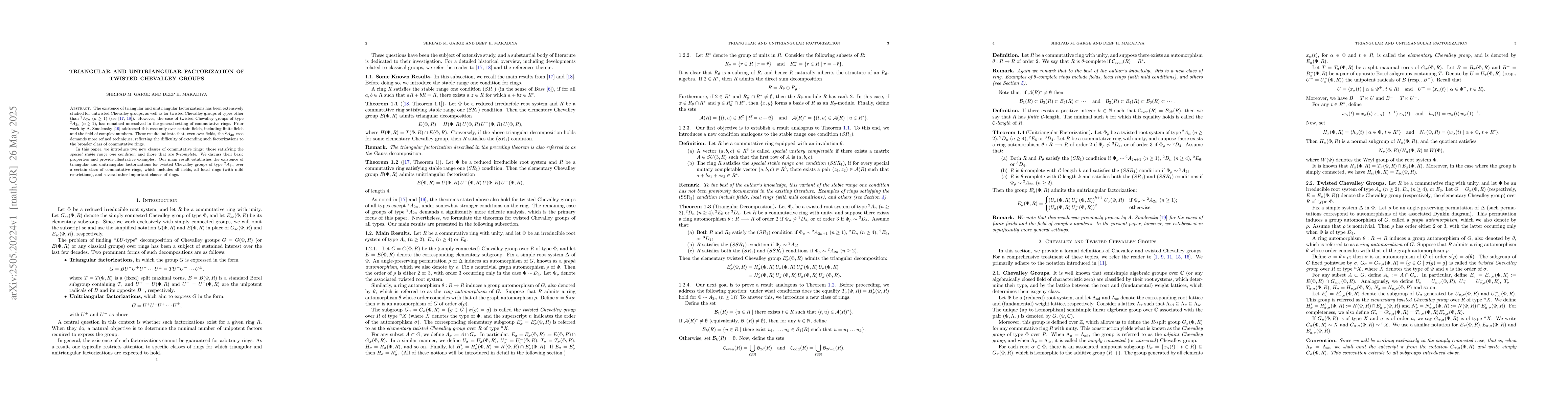Thumbnail for Triangular and Unitriangular Factorization of Twisted Chevalley Groups