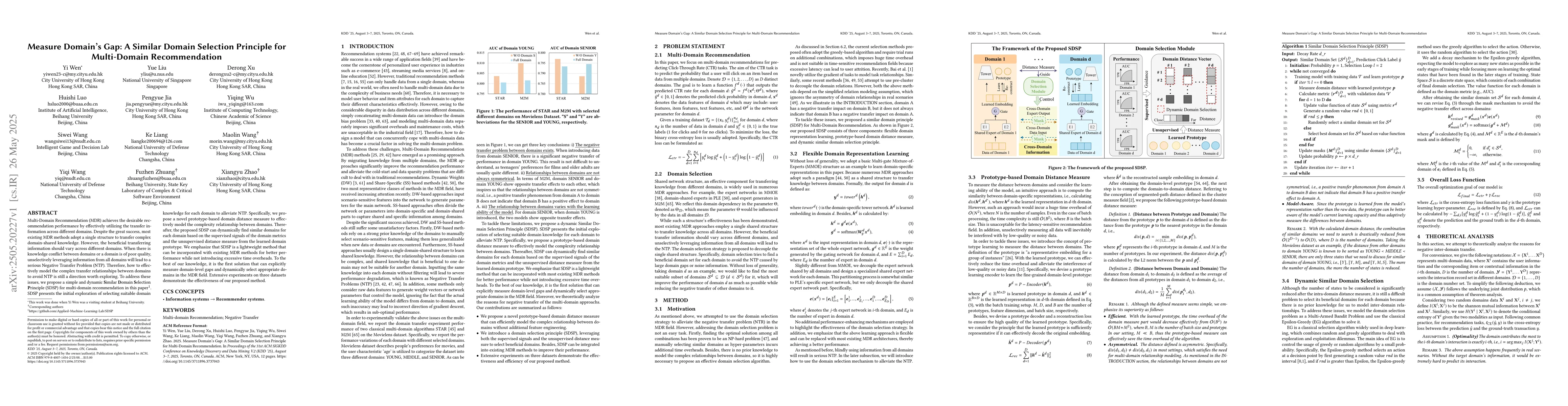 Thumbnail for Measure Domain's Gap: A Similar Domain Selection Principle for
  Multi-Domain Recommendation