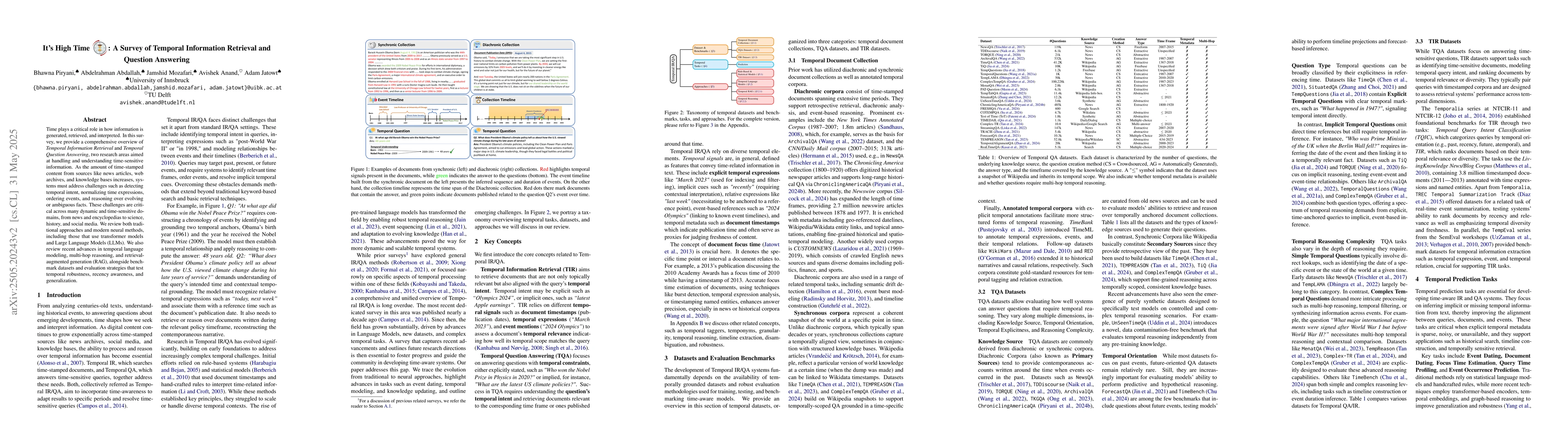 Thumbnail for It's High Time: A Survey of Temporal Information Retrieval and Question
  Answering