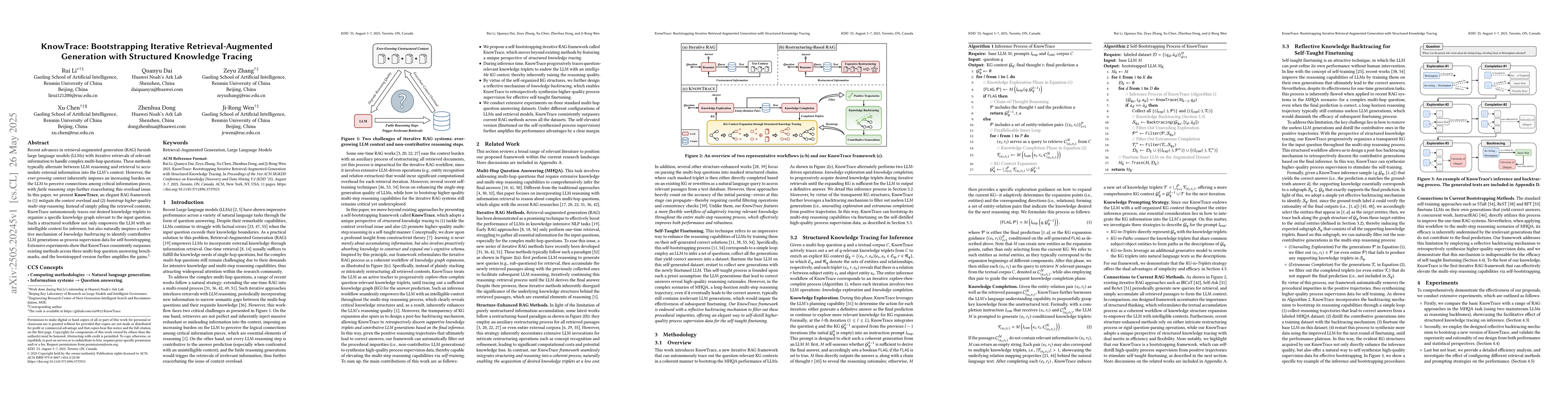 Thumbnail for KnowTrace: Bootstrapping Iterative Retrieval-Augmented Generation with
  Structured Knowledge Tracing