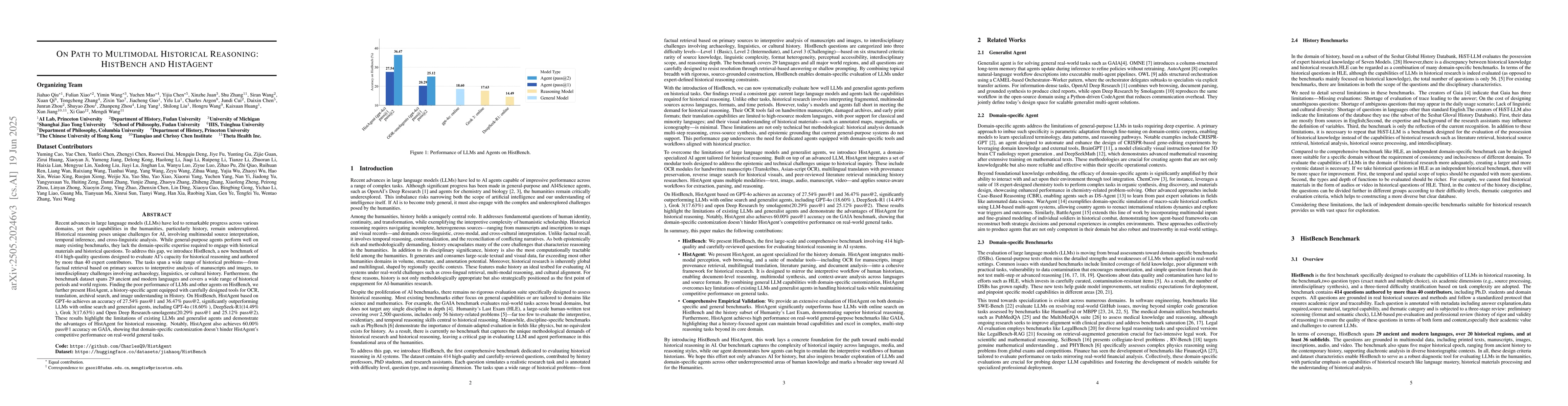 Thumbnail for On Path to Multimodal Historical Reasoning: HistBench and HistAgent