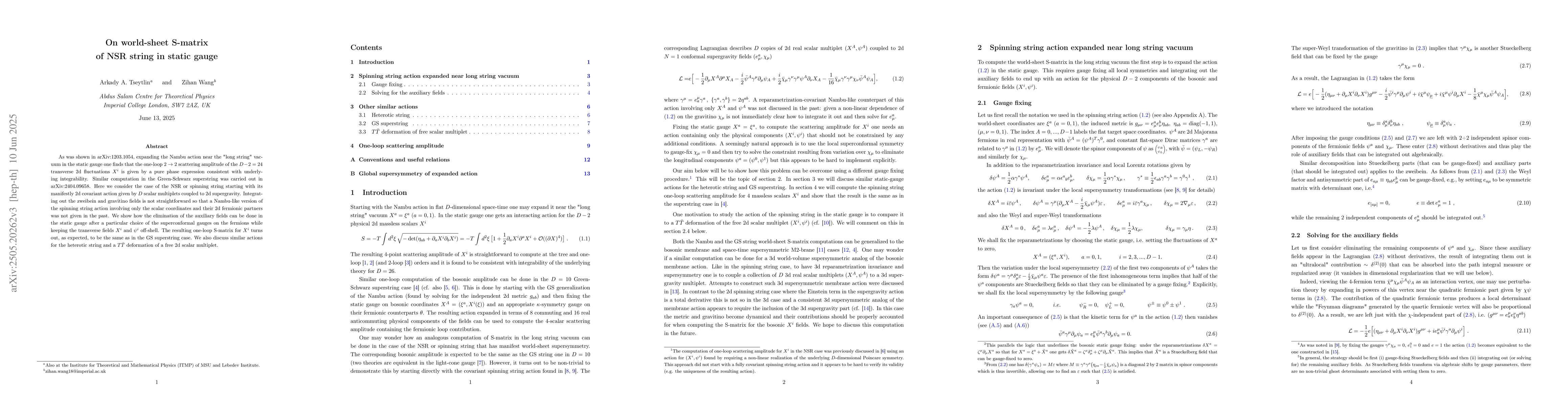 Thumbnail for On world-sheet S-matrix of NSR string in static gauge