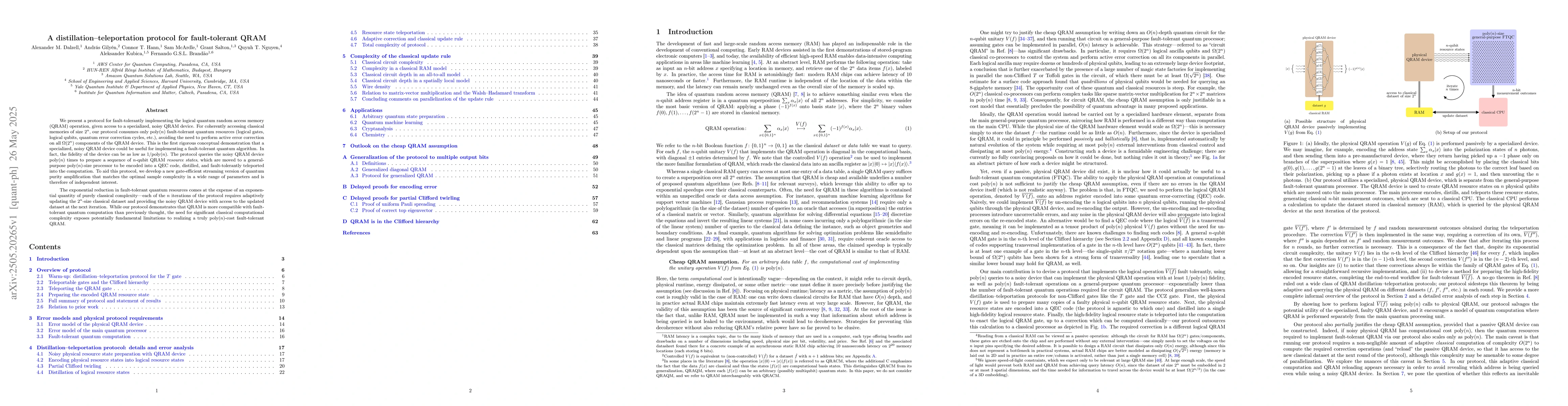 Thumbnail for A distillation-teleportation protocol for fault-tolerant QRAM