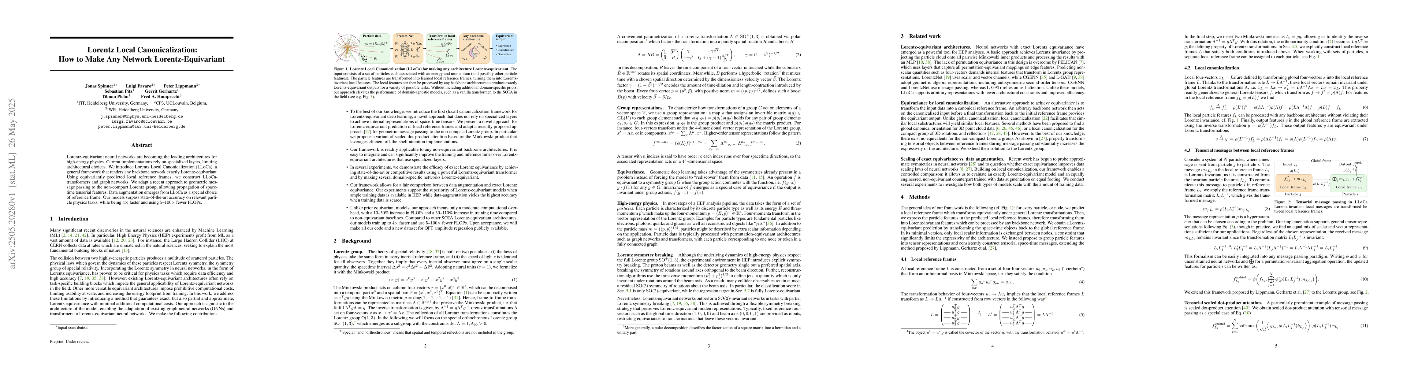 Thumbnail for Lorentz Local Canonicalization: How to Make Any Network
  Lorentz-Equivariant