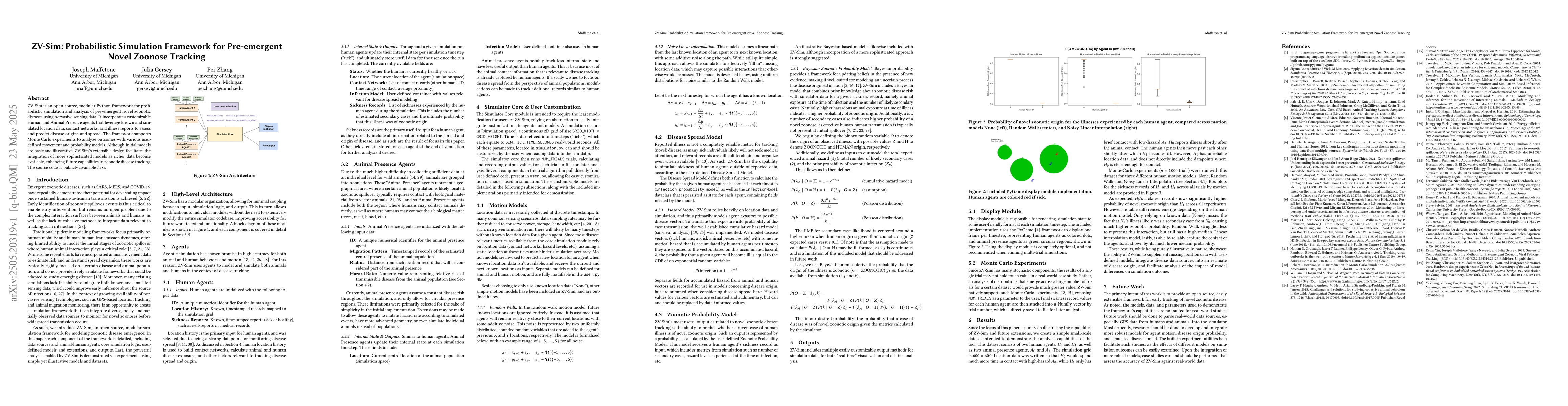 Thumbnail for ZV-Sim: Probabilistic Simulation Framework for Pre-emergent Novel
  Zoonose Tracking