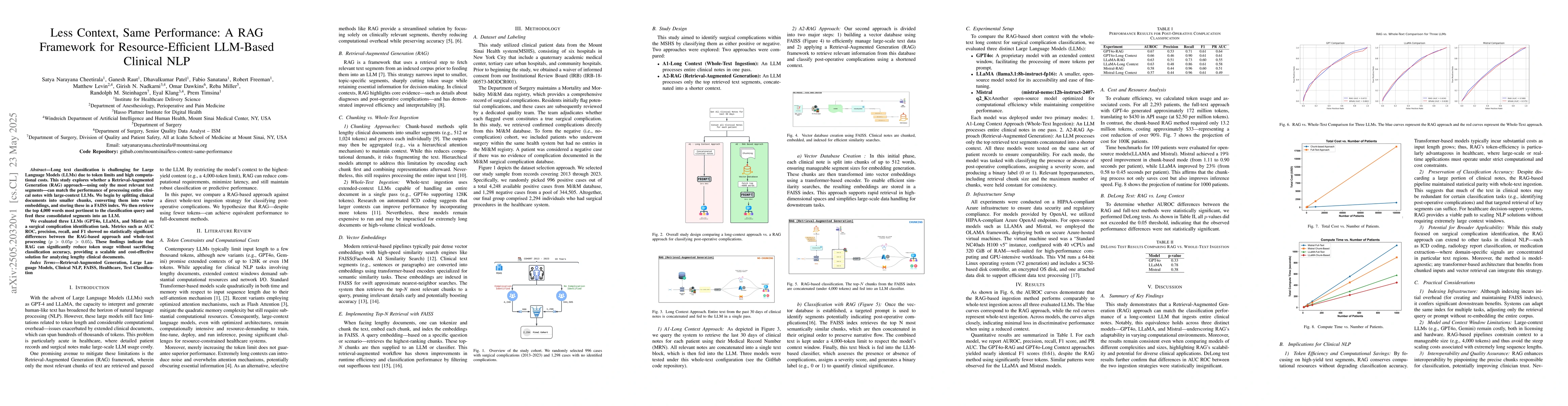 Thumbnail for Less Context, Same Performance: A RAG Framework for Resource-Efficient
  LLM-Based Clinical NLP