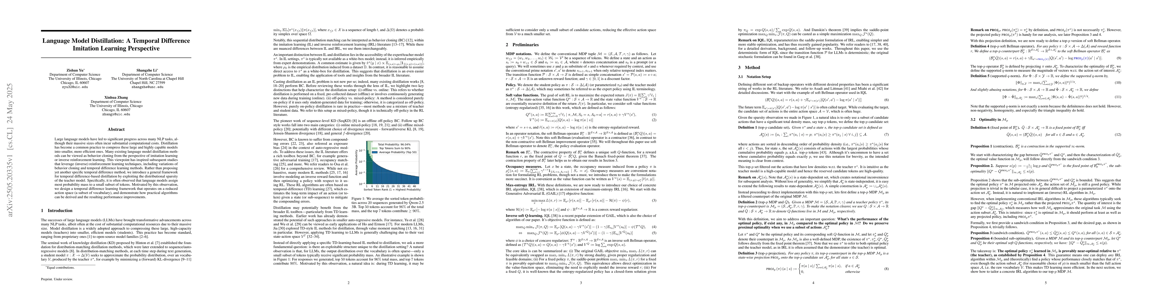 Thumbnail for Language Model Distillation: A Temporal Difference Imitation Learning
  Perspective