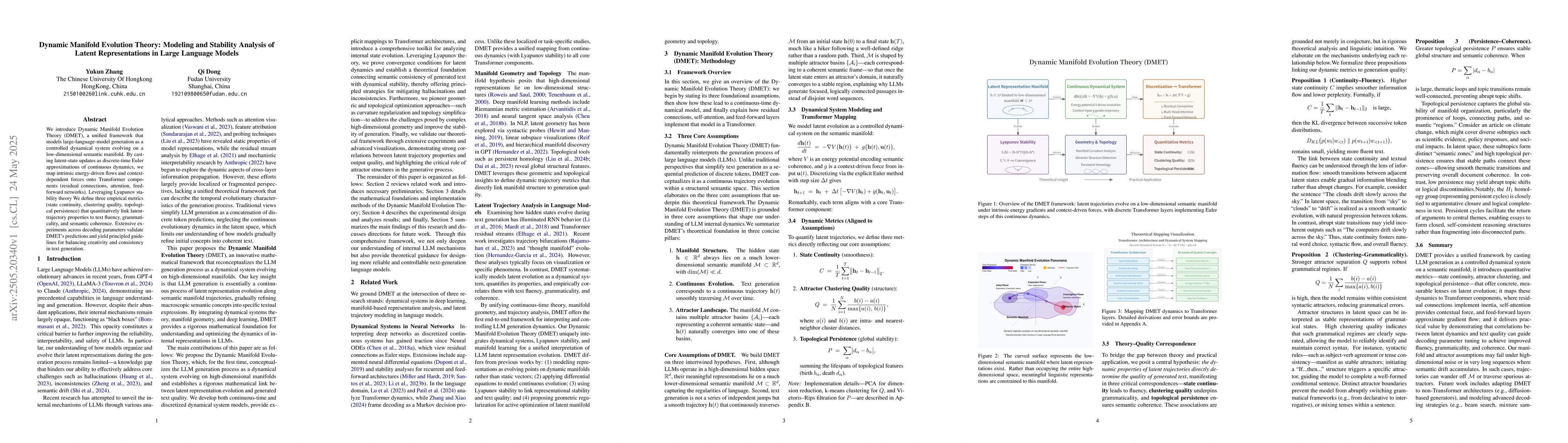Thumbnail for Dynamic Manifold Evolution Theory: Modeling and Stability Analysis of
  Latent Representations in Large Language Models