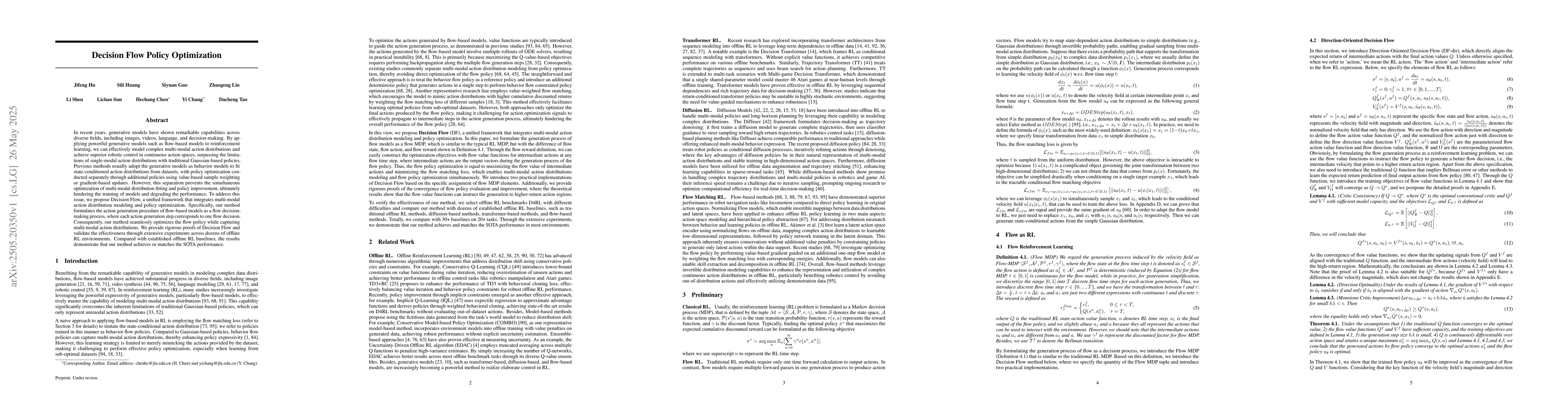 Thumbnail for Decision Flow Policy Optimization