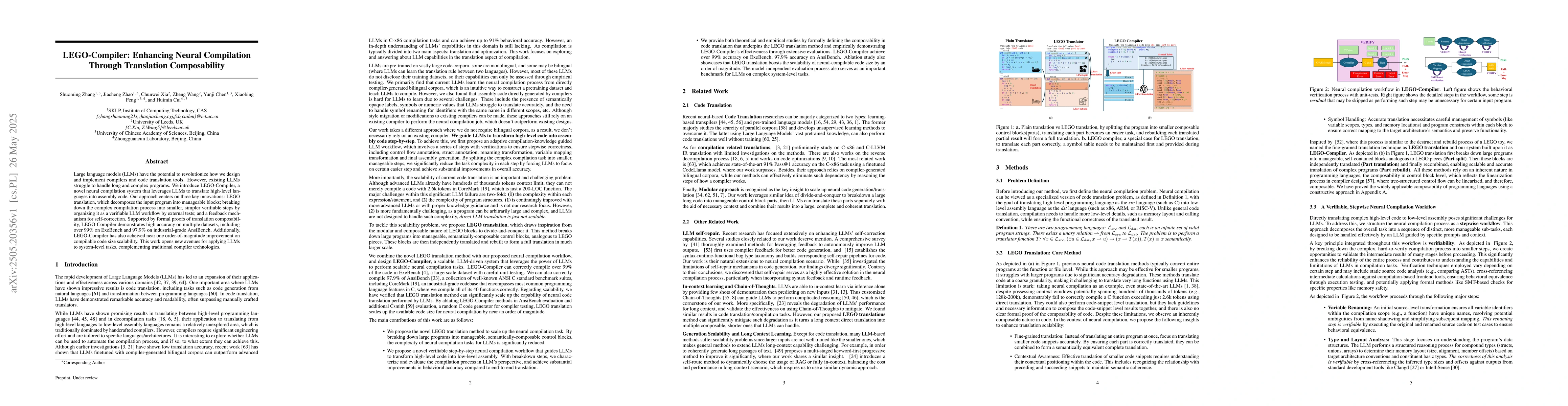 Thumbnail for LEGO-Compiler: Enhancing Neural Compilation Through Translation
  Composability