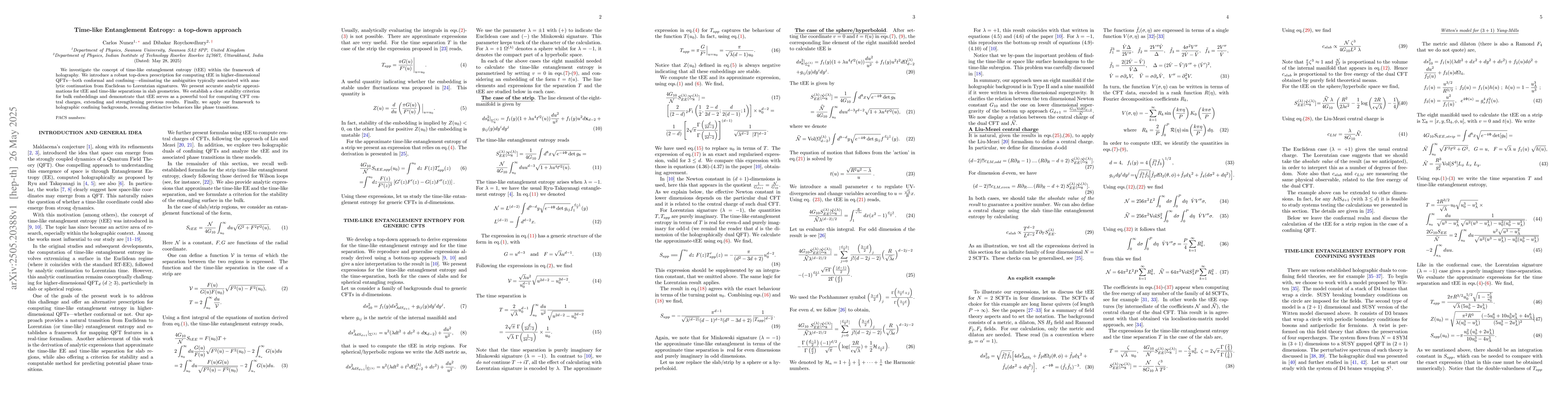 Thumbnail for Time-like Entanglement Entropy: a top-down approach