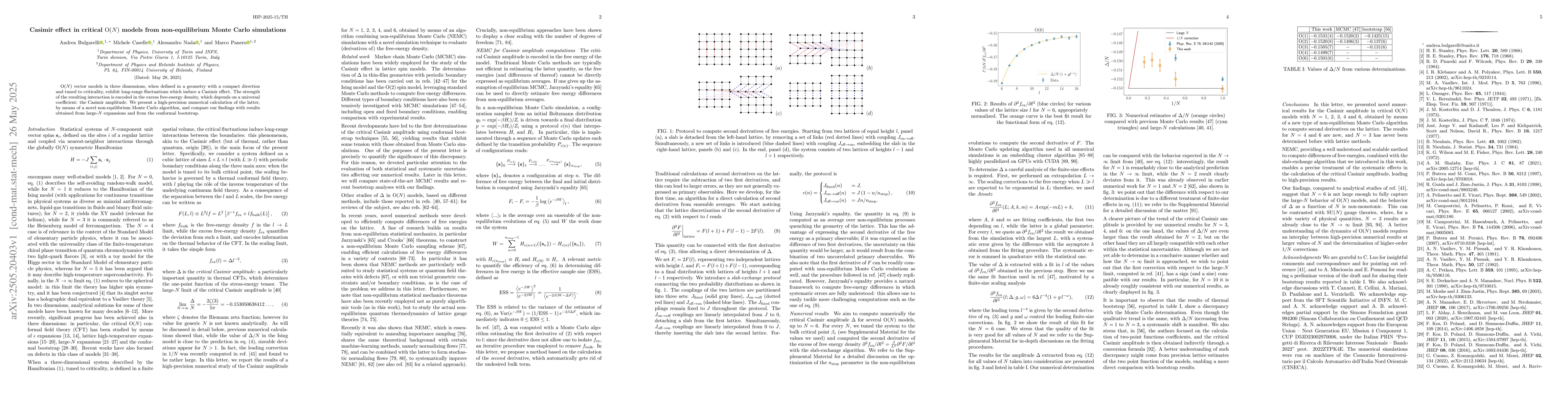 Thumbnail for Casimir effect in critical $\mathrm{O}(N)$ models from non-equilibrium
  Monte Carlo simulations