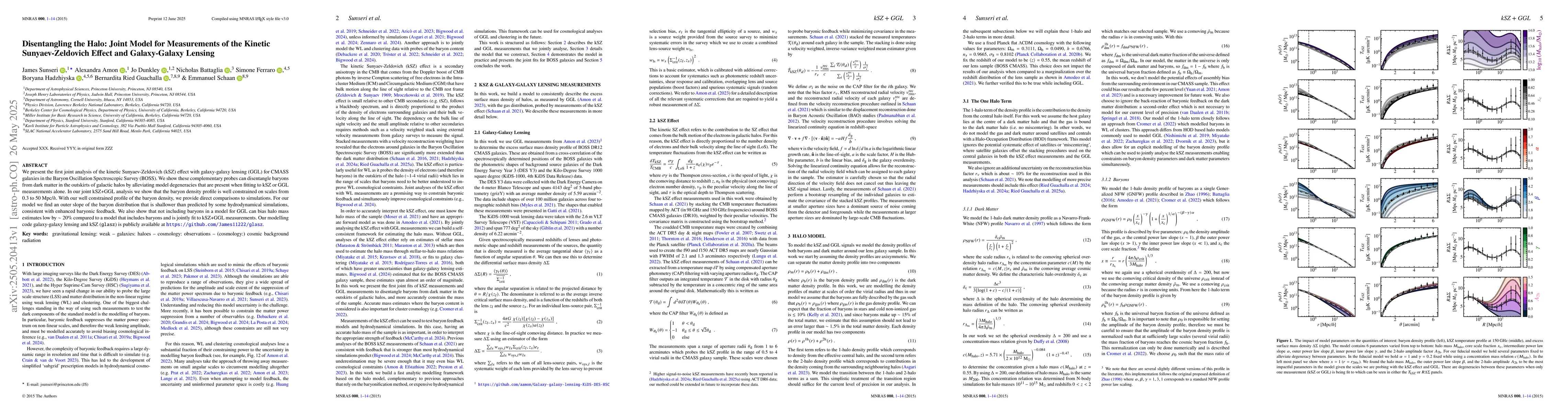 Thumbnail for Disentangling the Halo: Joint Model for Measurements of the Kinetic
  Sunyaev-Zeldovich Effect and Galaxy-Galaxy Lensing