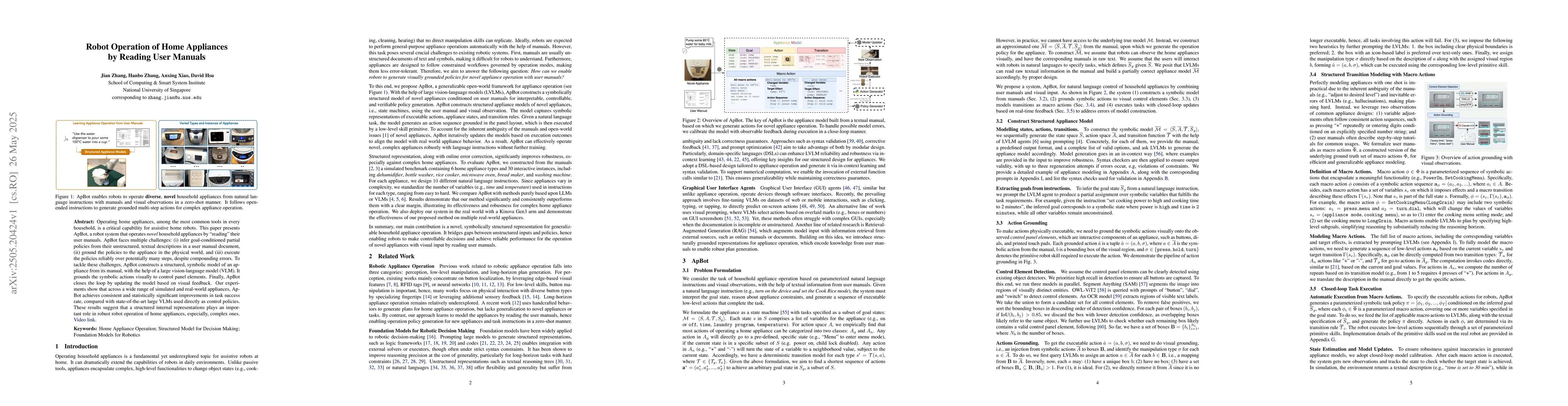 Thumbnail for Robot Operation of Home Appliances by Reading User Manuals