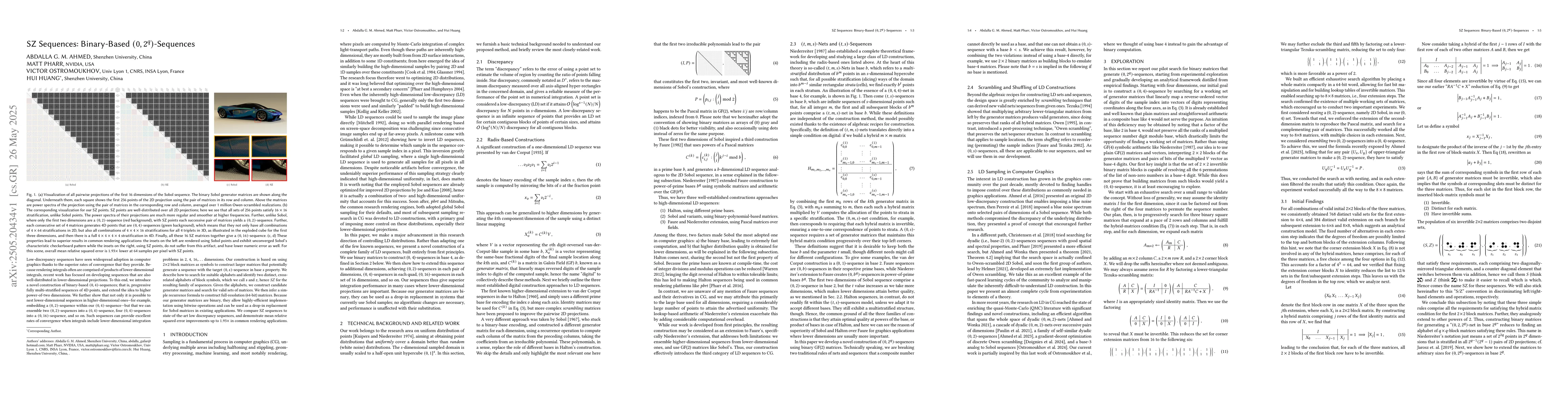 Thumbnail for SZ Sequences: Binary-Based $(0, 2^q)$-Sequences