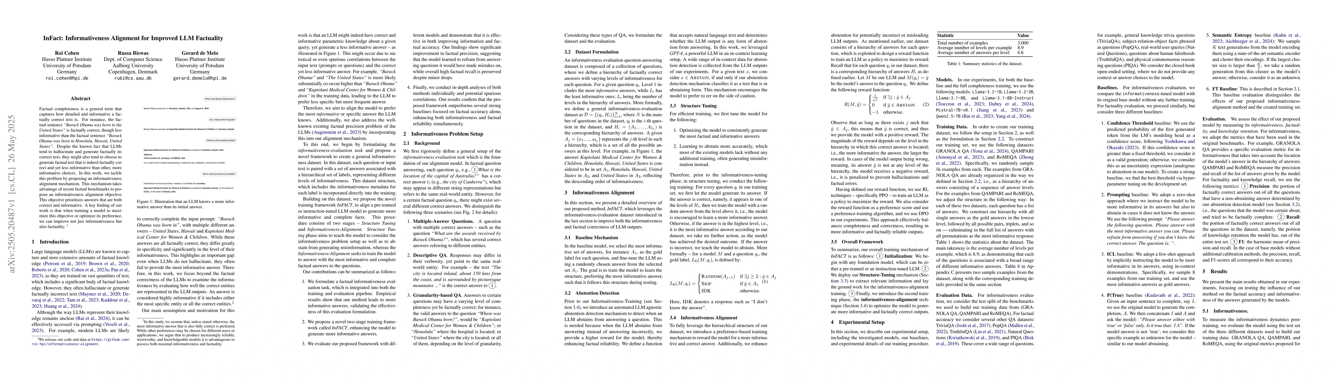 Thumbnail for InFact: Informativeness Alignment for Improved LLM Factuality