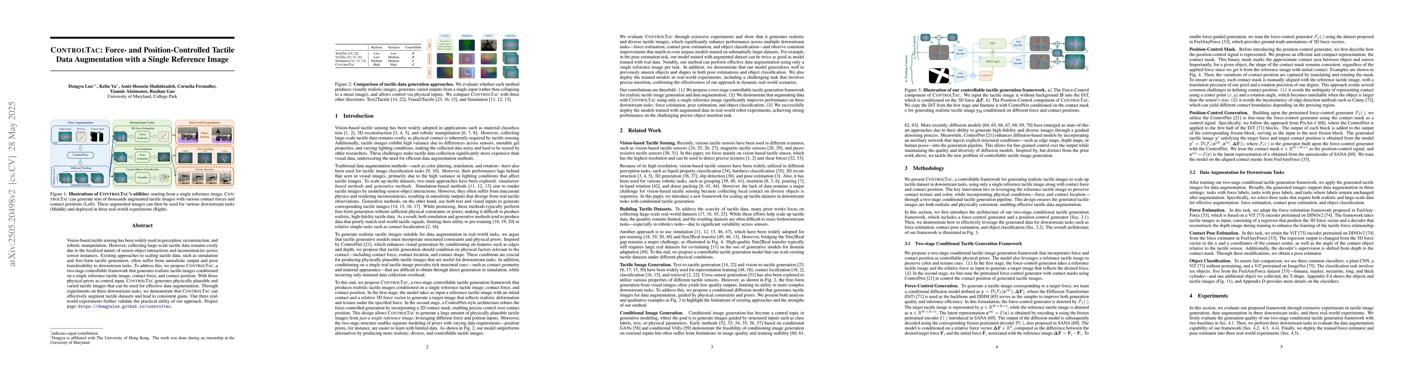 Thumbnail for ControlTac: Force- and Position-Controlled Tactile Data Augmentation
  with a Single Reference Image