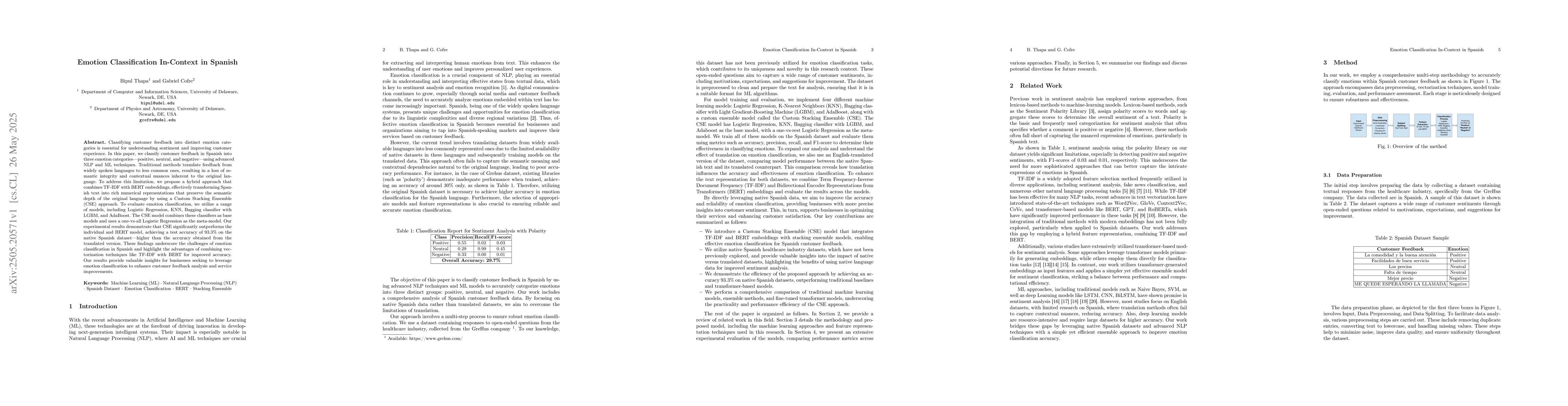Thumbnail for Emotion Classification In-Context in Spanish