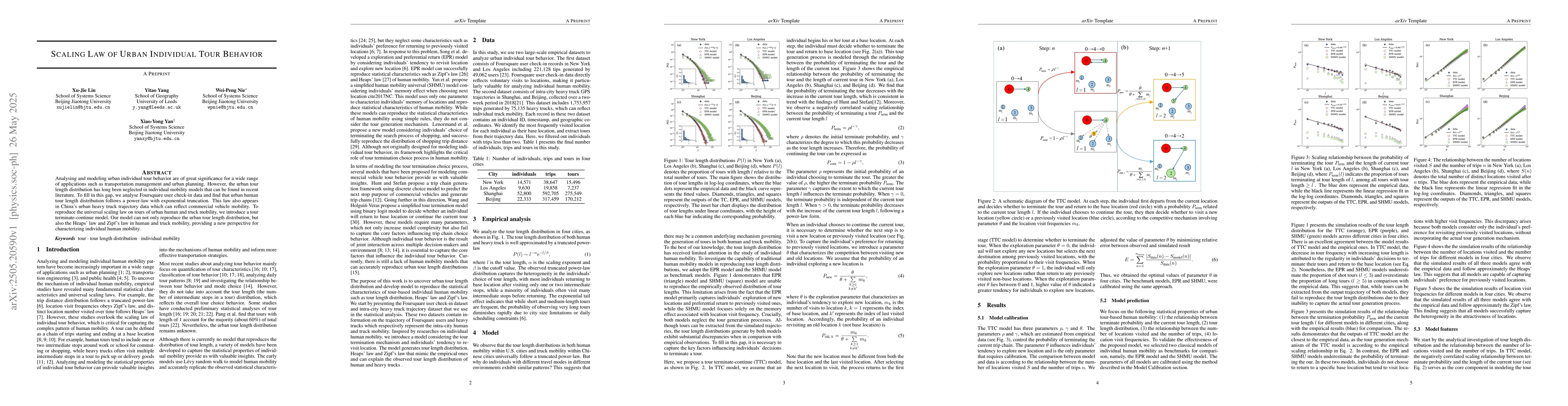 Thumbnail for Scaling law of urban individual tour behavior