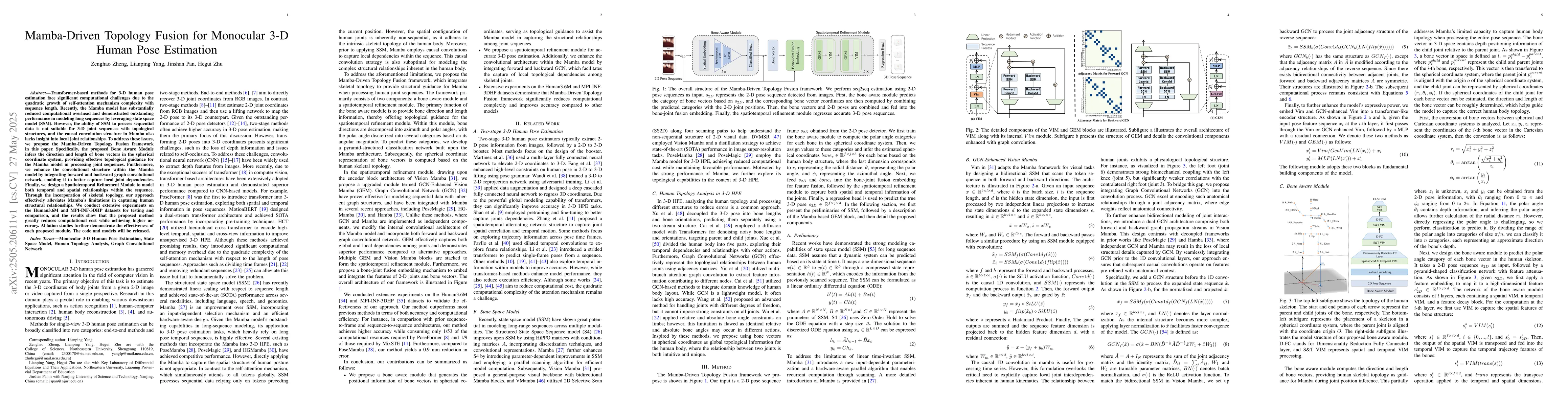 Thumbnail for Mamba-Driven Topology Fusion for Monocular 3-D Human Pose Estimation