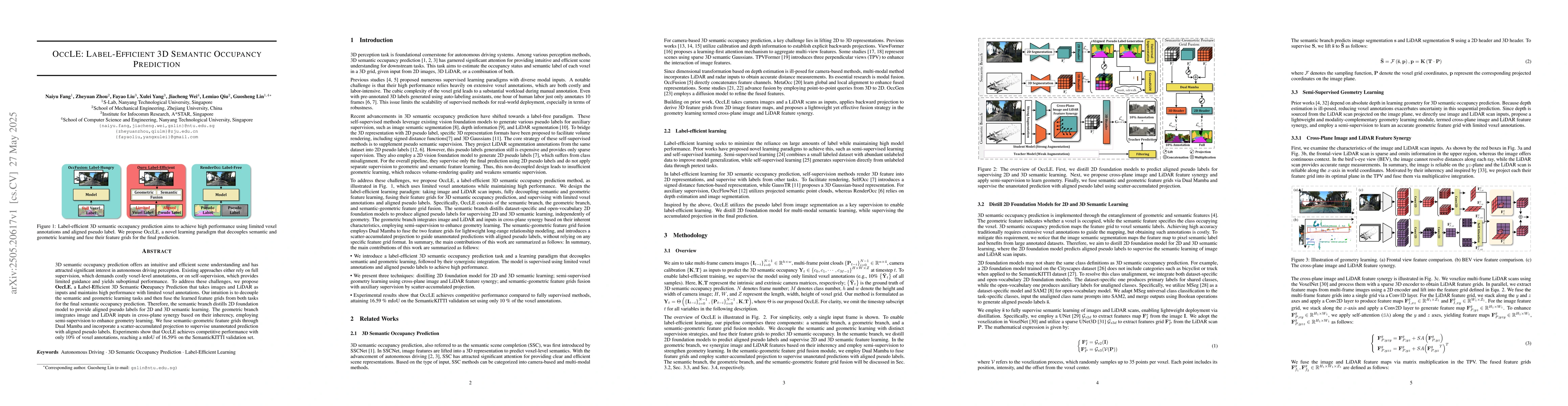 Thumbnail for OccLE: Label-Efficient 3D Semantic Occupancy Prediction