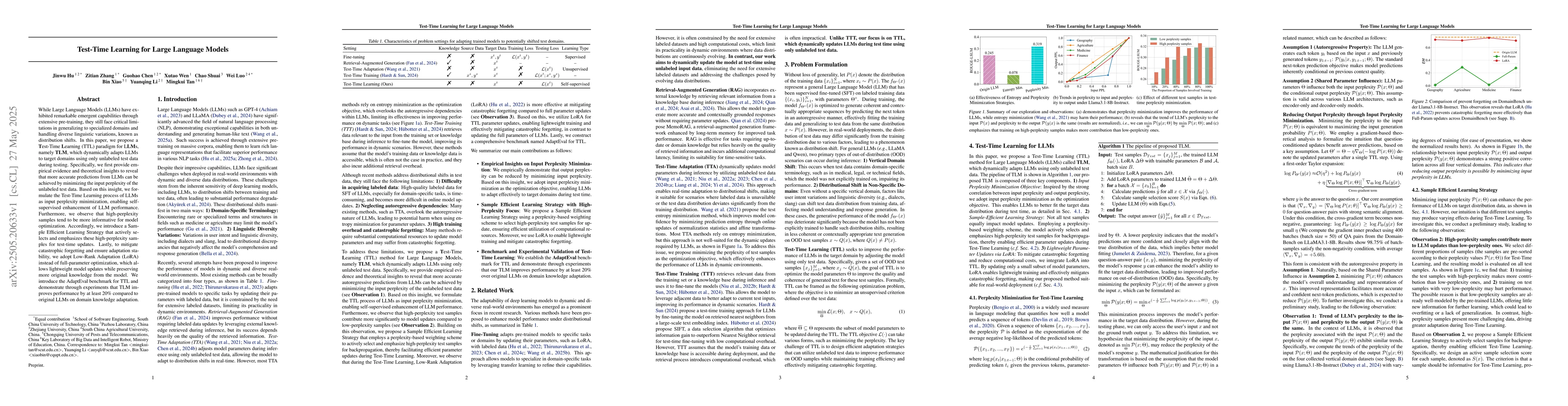 Thumbnail for Test-Time Learning for Large Language Models