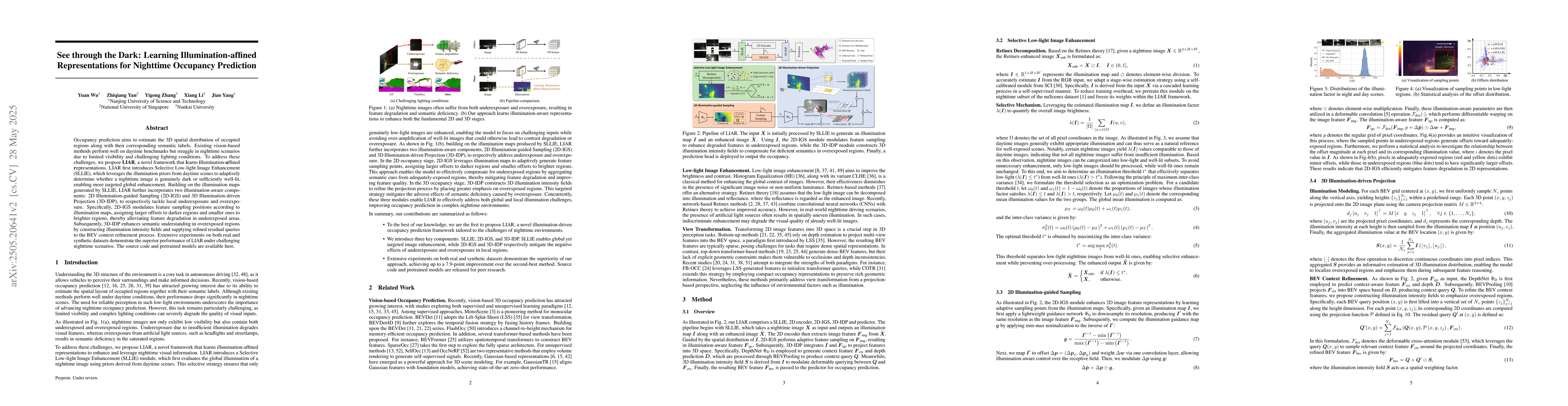 Thumbnail for See through the Dark: Learning Illumination-affined Representations for
  Nighttime Occupancy Prediction