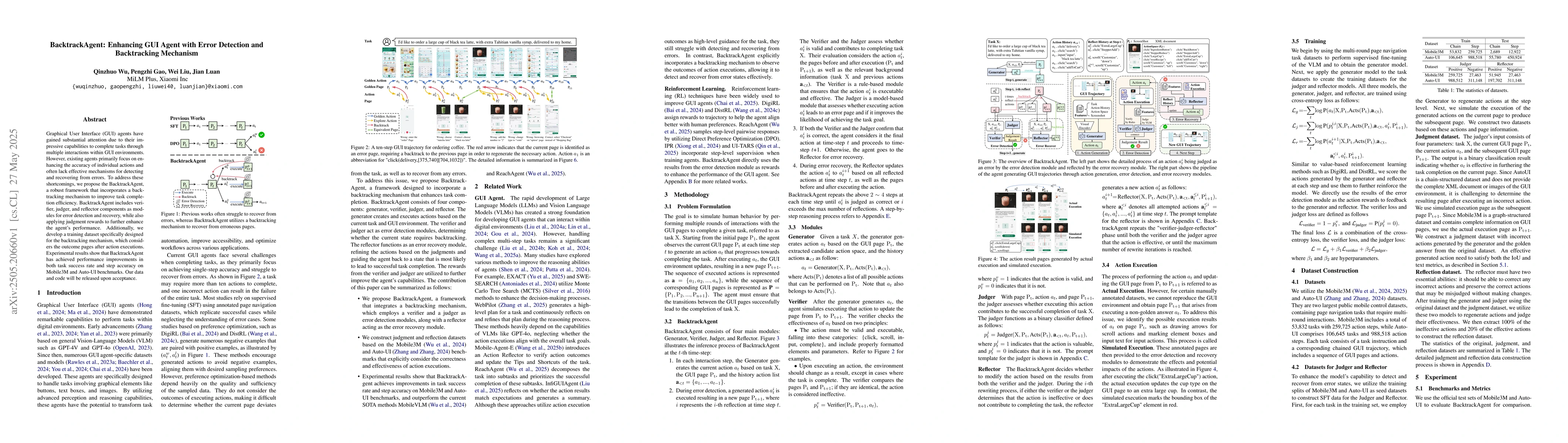 Thumbnail for BacktrackAgent: Enhancing GUI Agent with Error Detection and
  Backtracking Mechanism