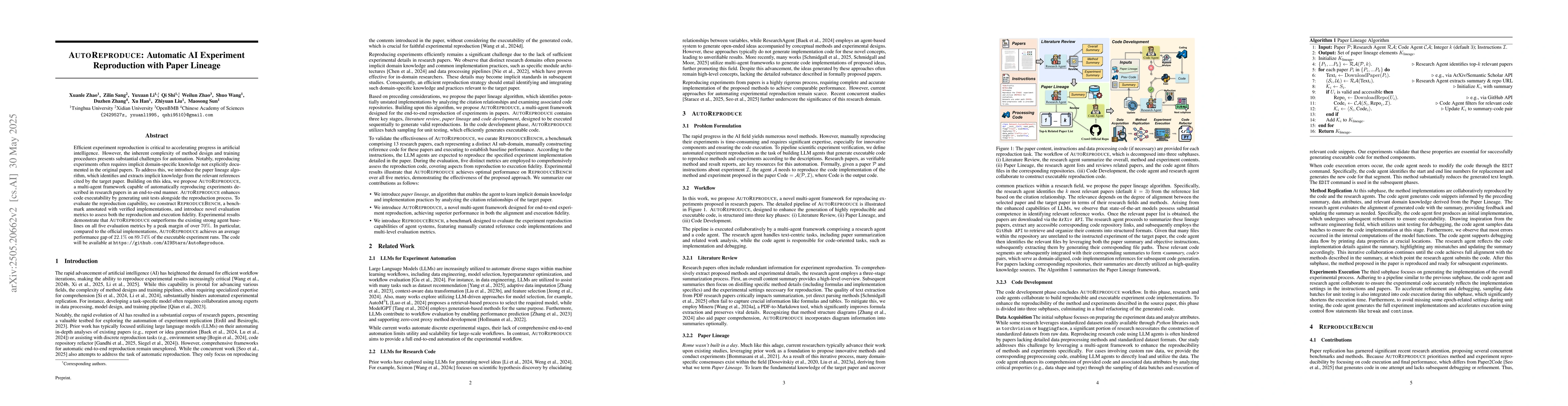 Thumbnail for AutoReproduce: Automatic AI Experiment Reproduction with Paper Lineage