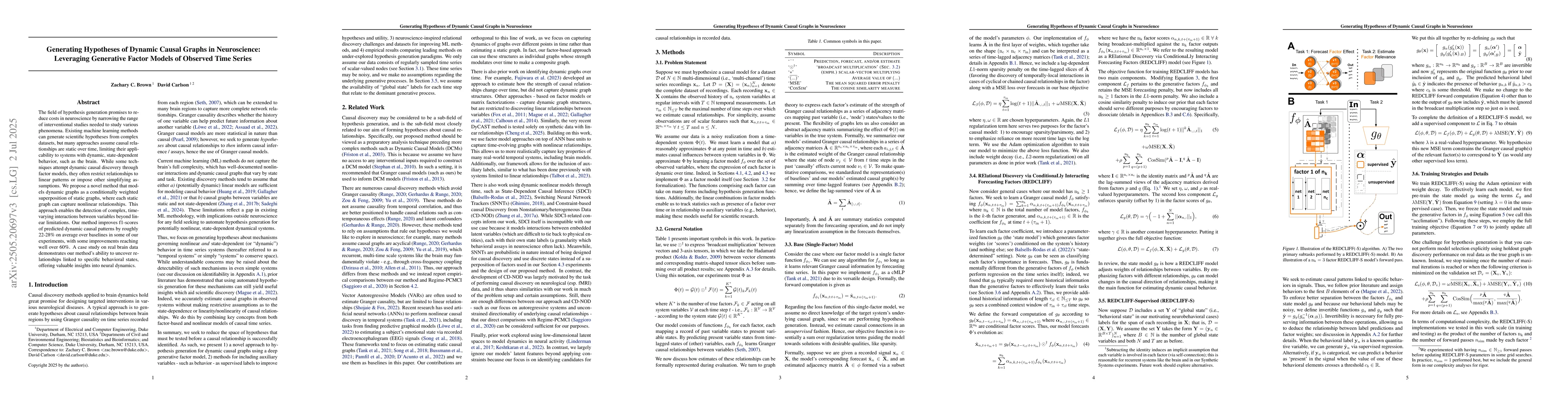 Thumbnail for Generating Hypotheses of Dynamic Causal Graphs in Neuroscience:
  Leveraging Generative Factor Models of Observed Time Series