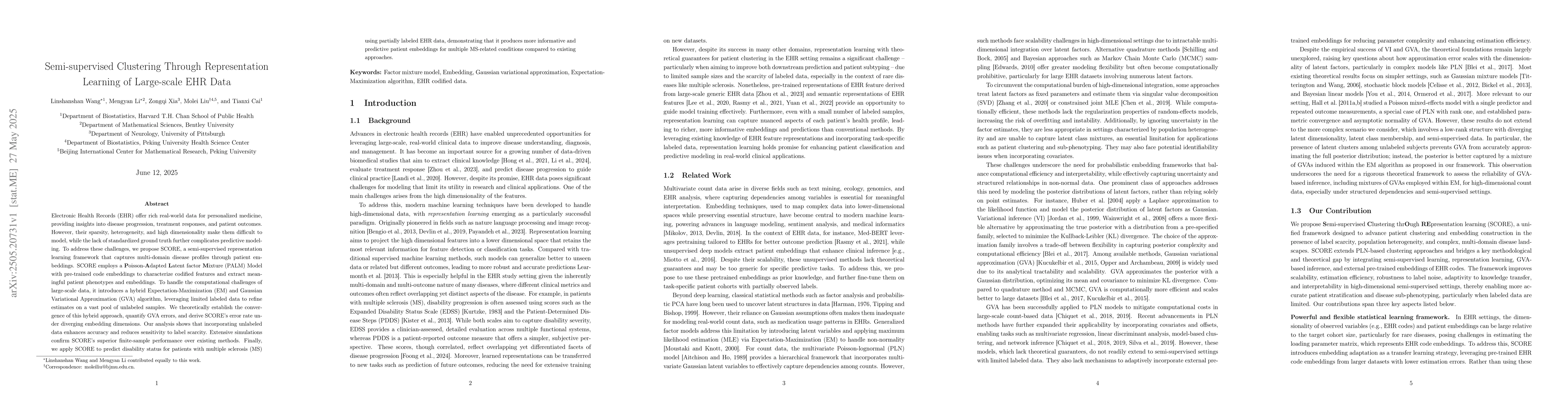 Thumbnail for Semi-supervised Clustering Through Representation Learning of
  Large-scale EHR Data