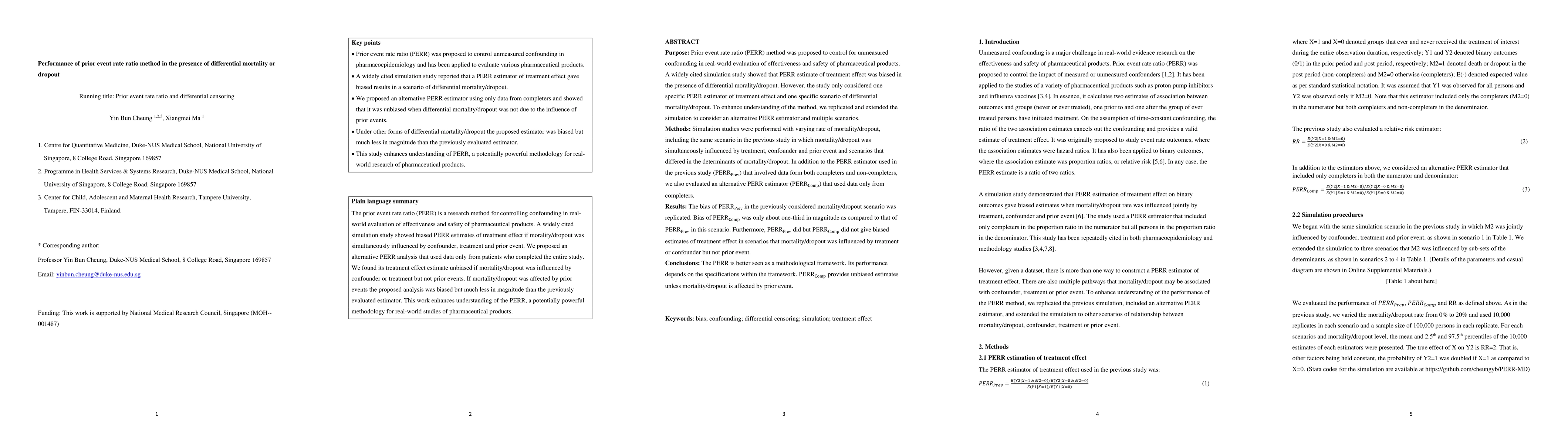 Thumbnail for Performance of prior event rate ratio method in the presence of
  differential mortality or dropout