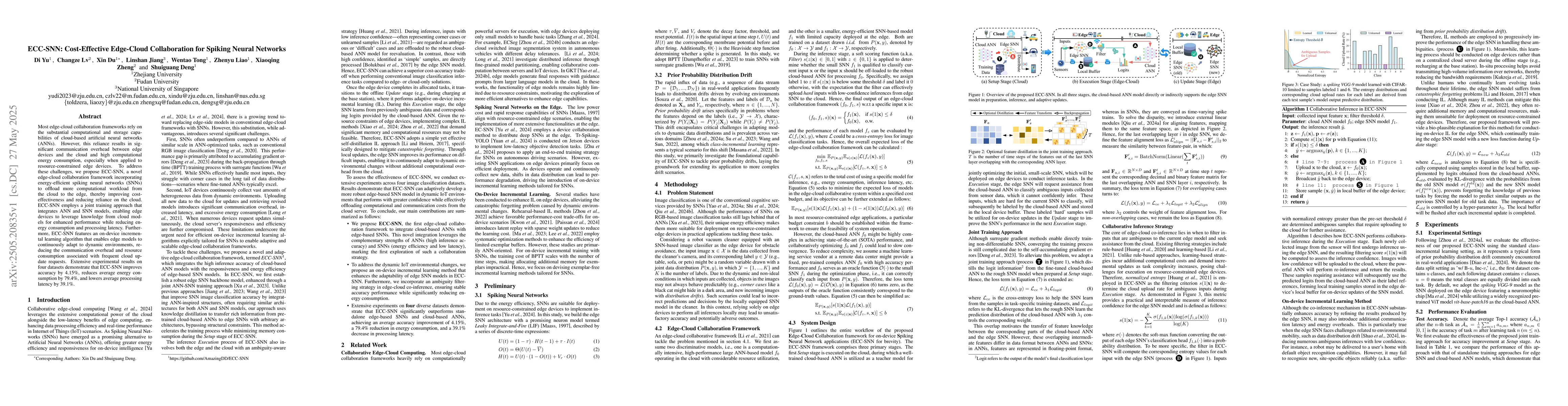 Thumbnail for ECC-SNN: Cost-Effective Edge-Cloud Collaboration for Spiking Neural
  Networks