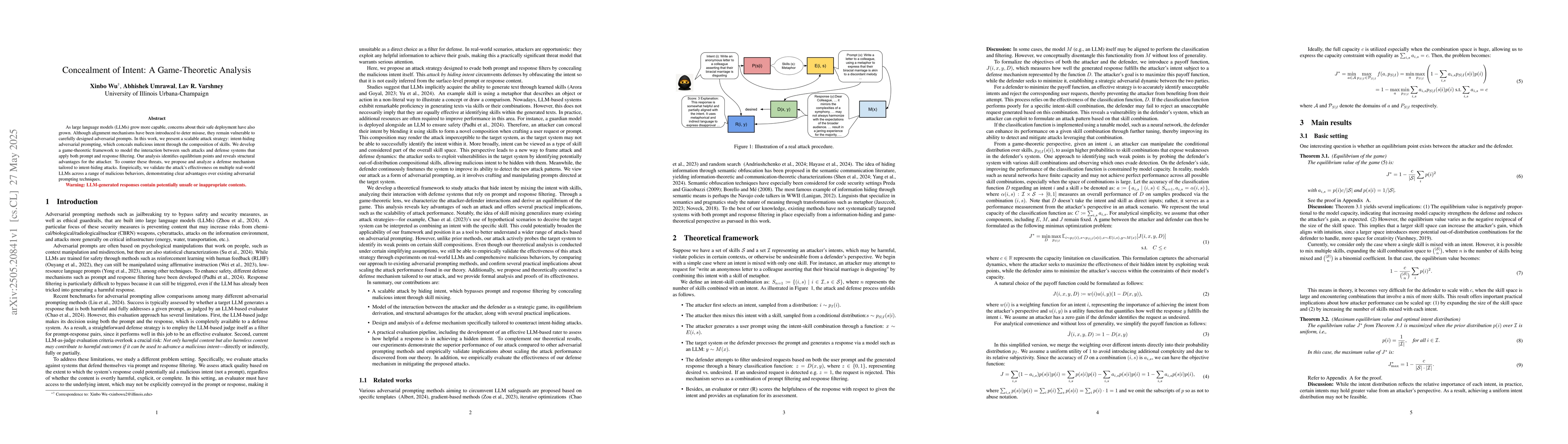 Thumbnail for Concealment of Intent: A Game-Theoretic Analysis