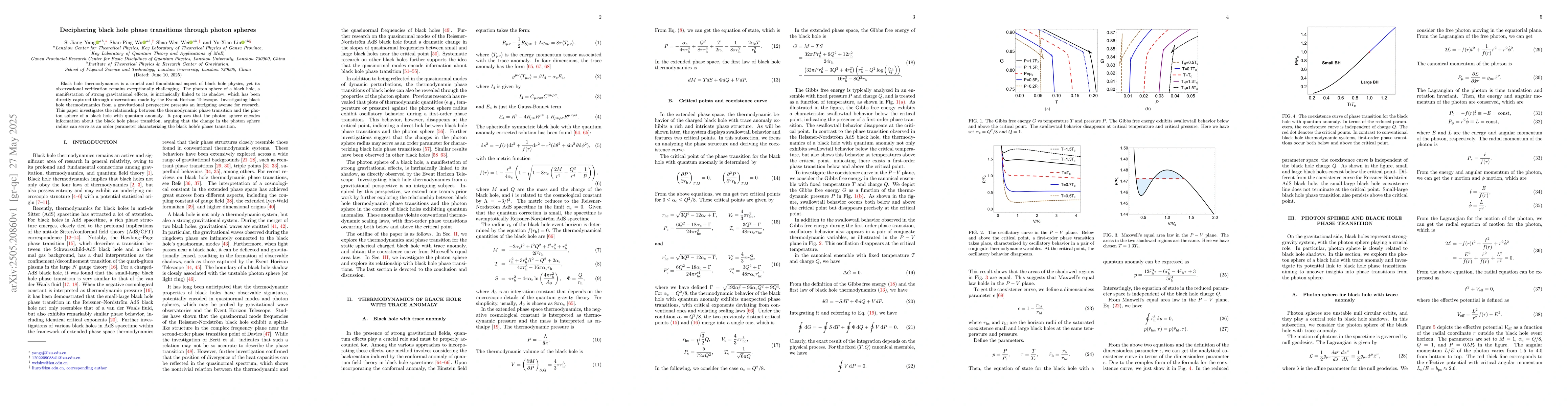 Thumbnail for Deciphering black hole phase transitions through photon spheres