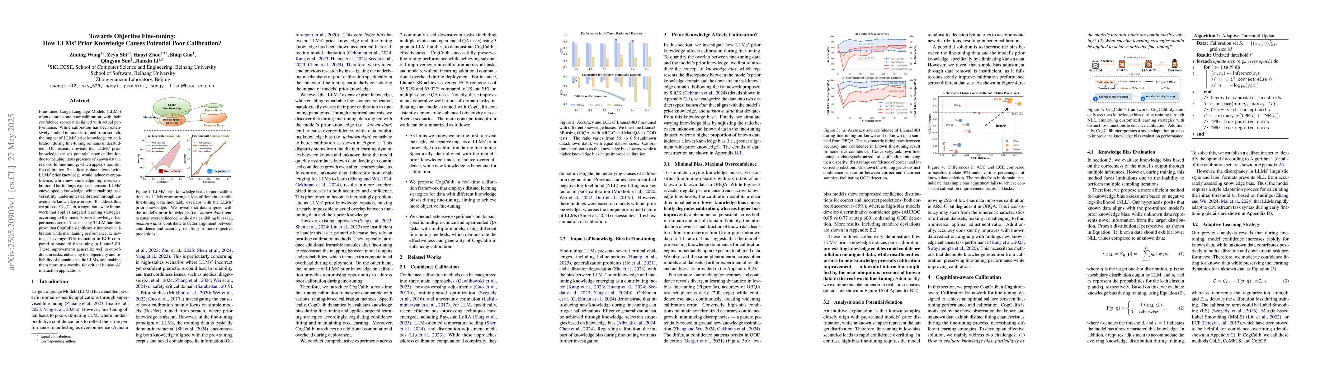 Thumbnail for Towards Objective Fine-tuning: How LLMs' Prior Knowledge Causes
  Potential Poor Calibration?