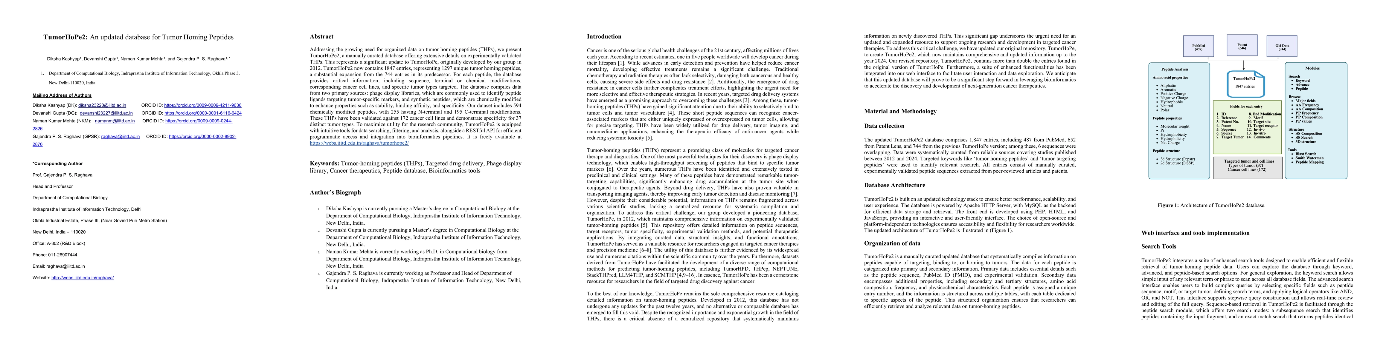 Thumbnail for TumorHoPe2: An updated database for Tumor Homing Peptides