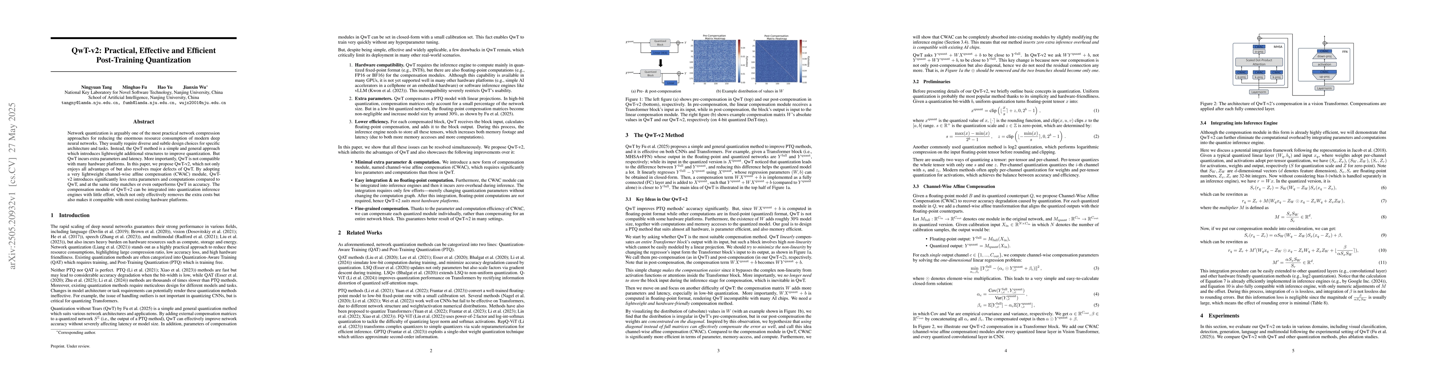 Thumbnail for QwT-v2: Practical, Effective and Efficient Post-Training Quantization