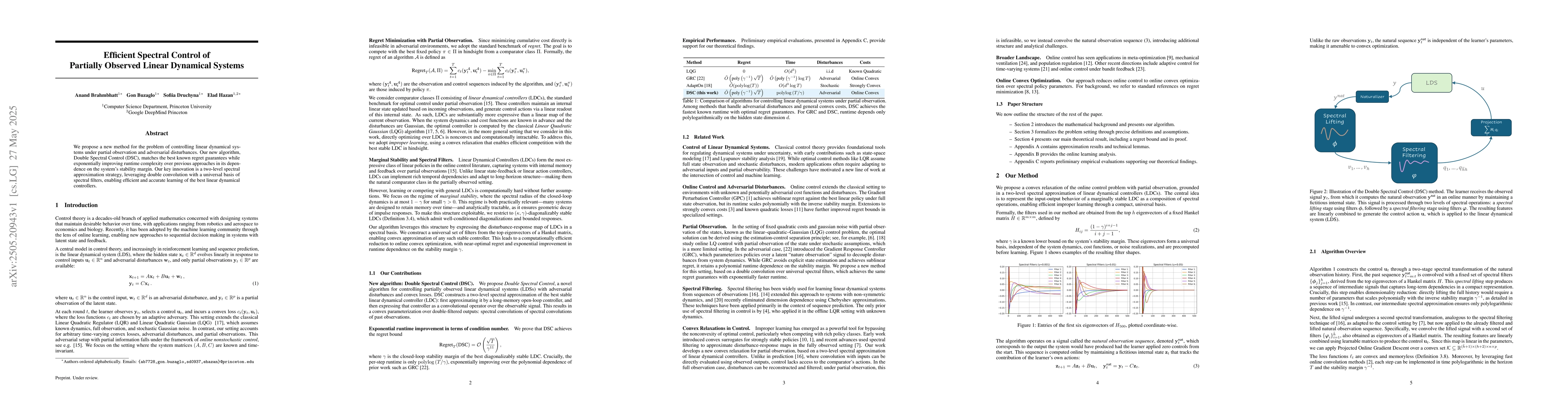 Thumbnail for Efficient Spectral Control of Partially Observed Linear Dynamical
  Systems