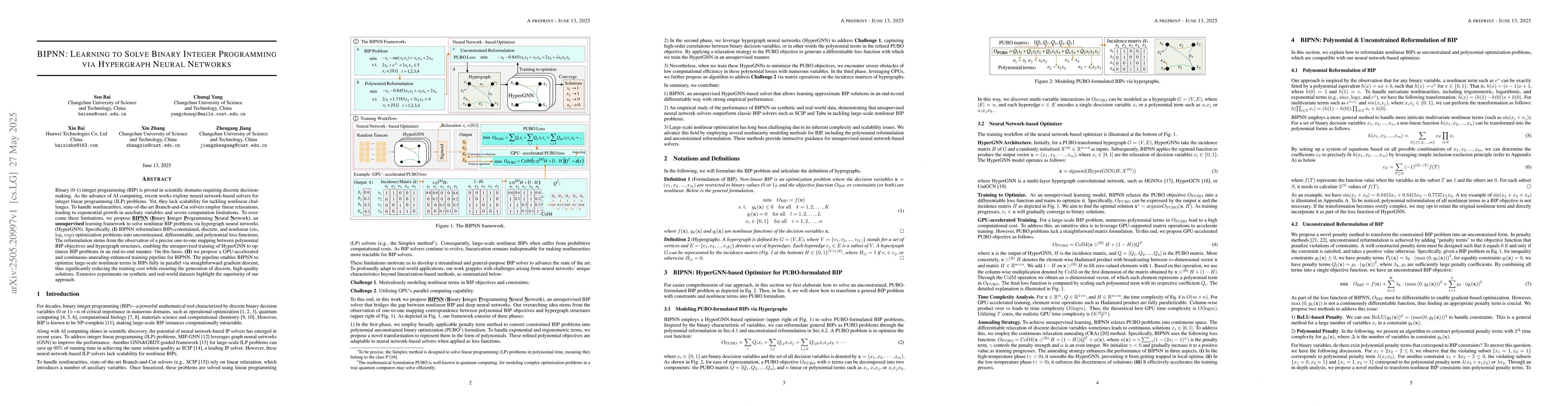 Thumbnail for BIPNN: Learning to Solve Binary Integer Programming via Hypergraph
  Neural Networks