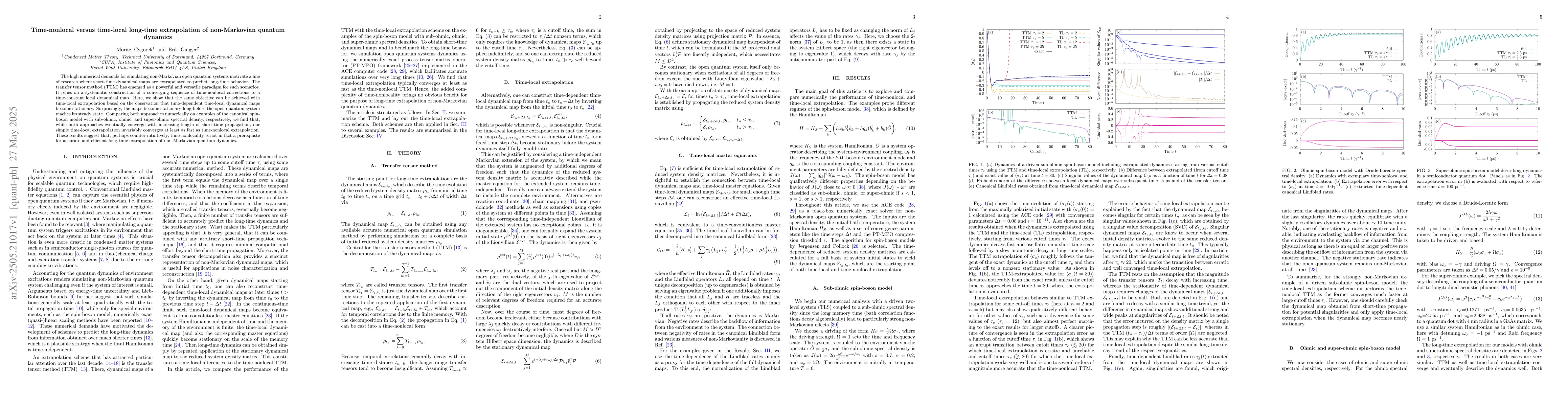Thumbnail for Time-nonlocal versus time-local long-time extrapolation of non-Markovian
  quantum dynamics