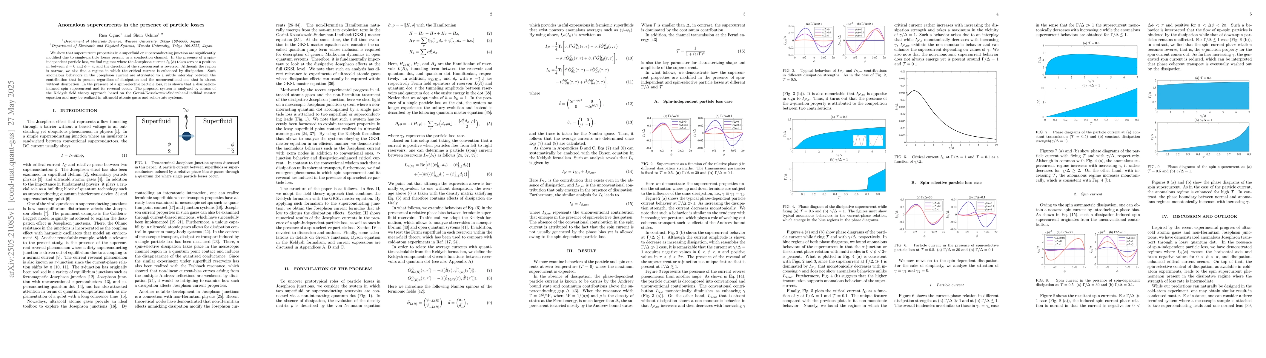 Thumbnail for Anomalous supercurrents in the presence of particle losses