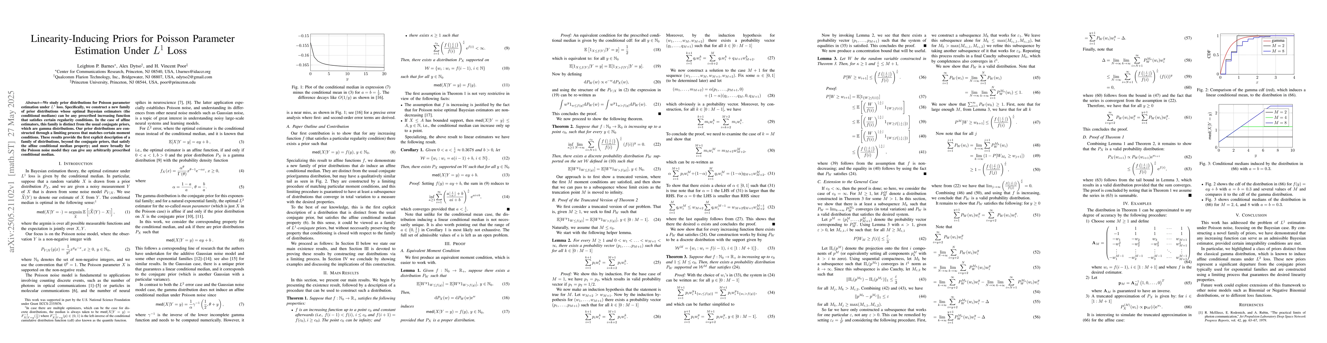 Thumbnail for Linearity-Inducing Priors for Poisson Parameter Estimation Under $L^{1}$
  Loss