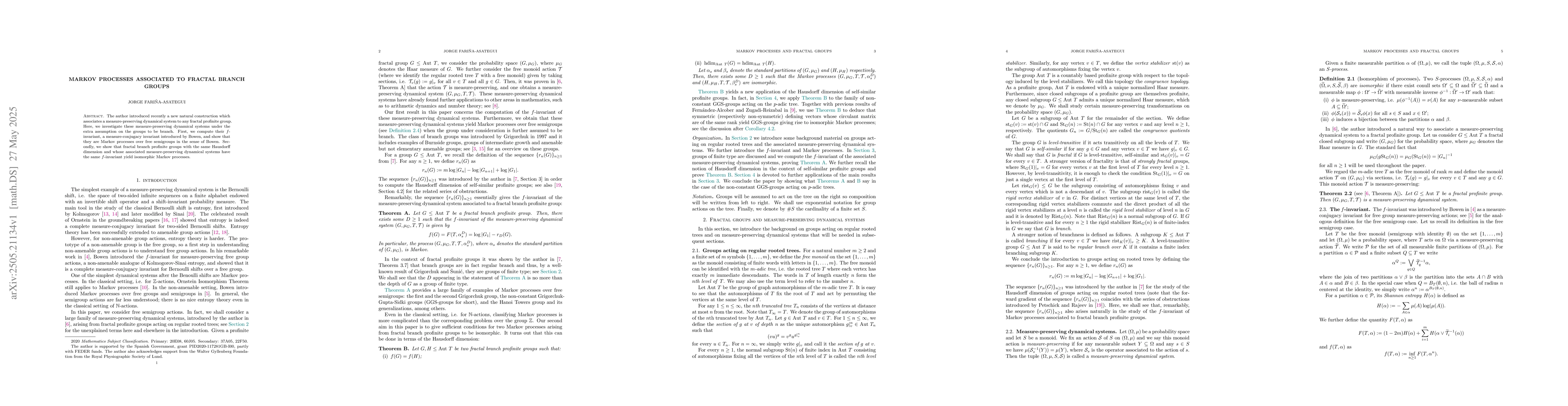 Thumbnail for Markov processes associated to fractal branch groups