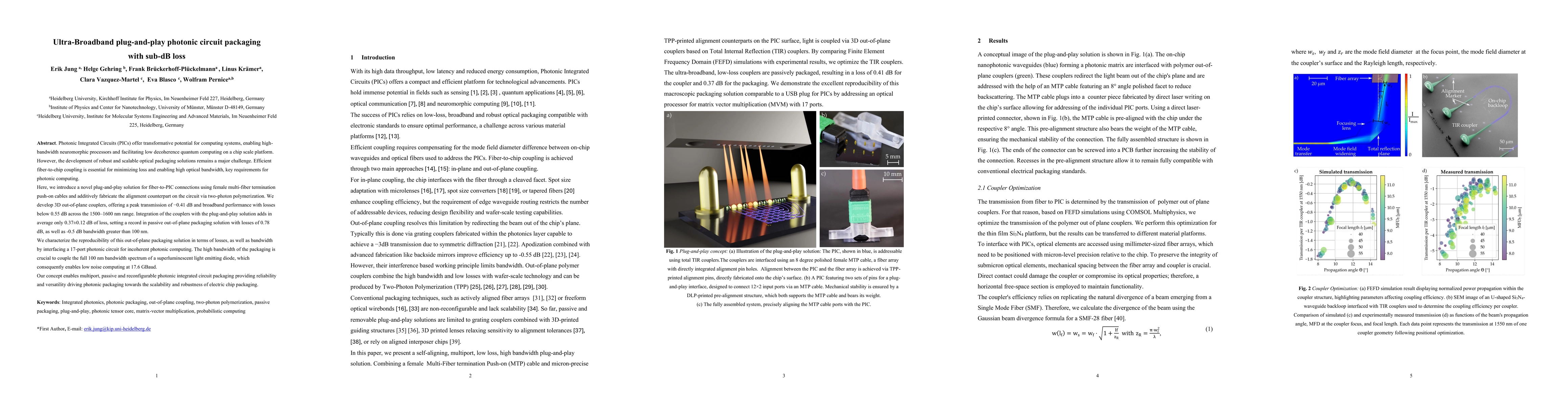Thumbnail for Ultra-Broadband plug-and-play photonic circuit packaging with sub-dB
  loss
