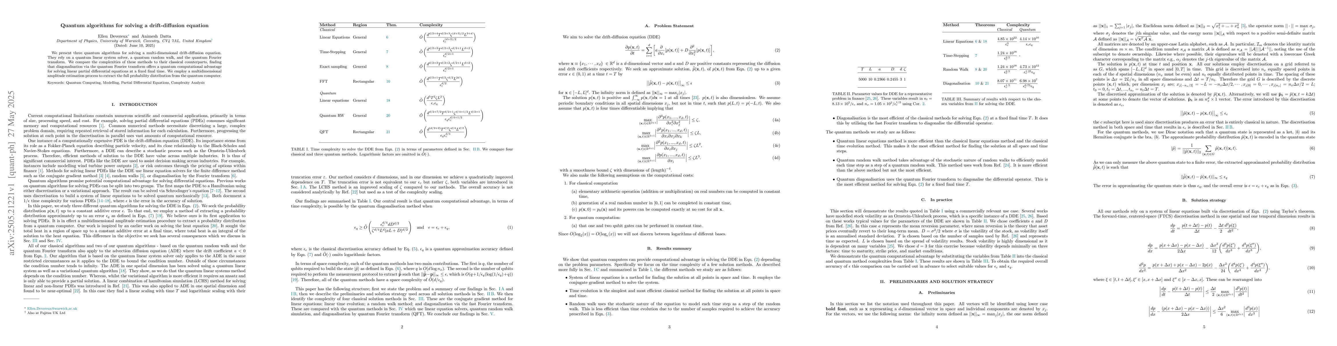Thumbnail for Quantum algorithms for solving a drift-diffusion equation