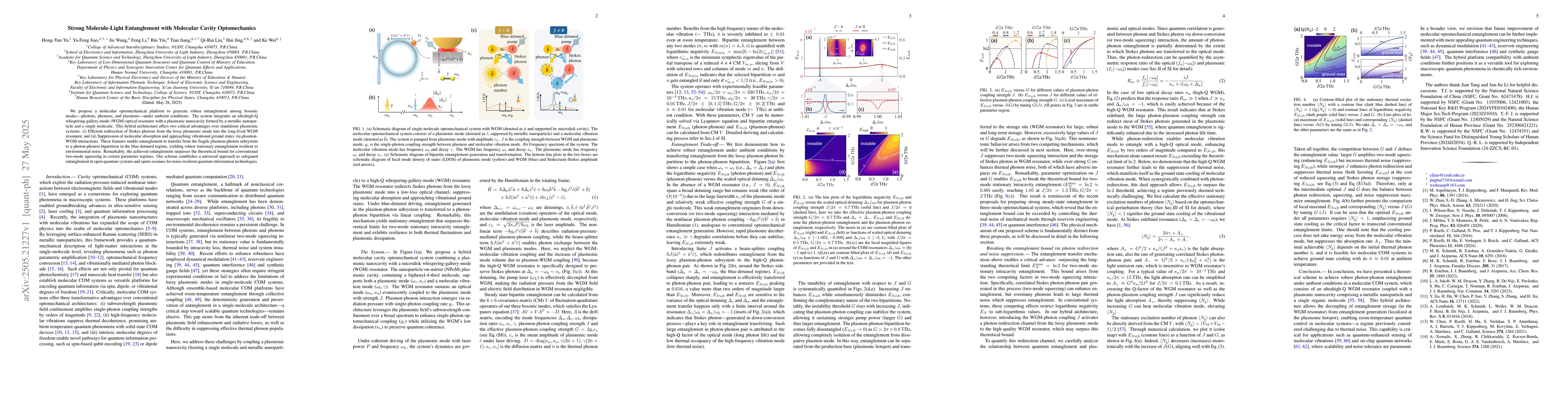 Thumbnail for Strong Molecule-Light Entanglement with Molecular Cavity Optomechanics