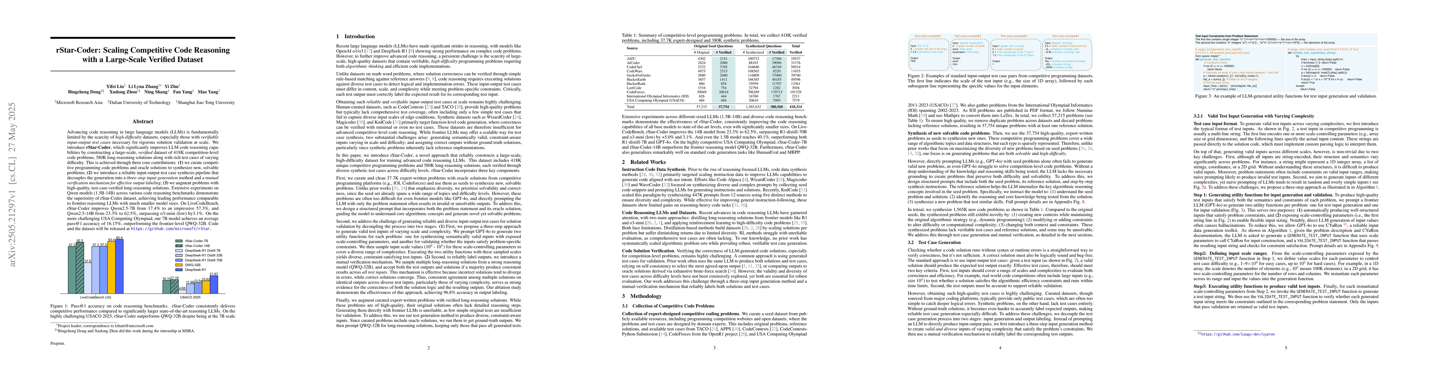 Thumbnail for rStar-Coder: Scaling Competitive Code Reasoning with a Large-Scale
  Verified Dataset