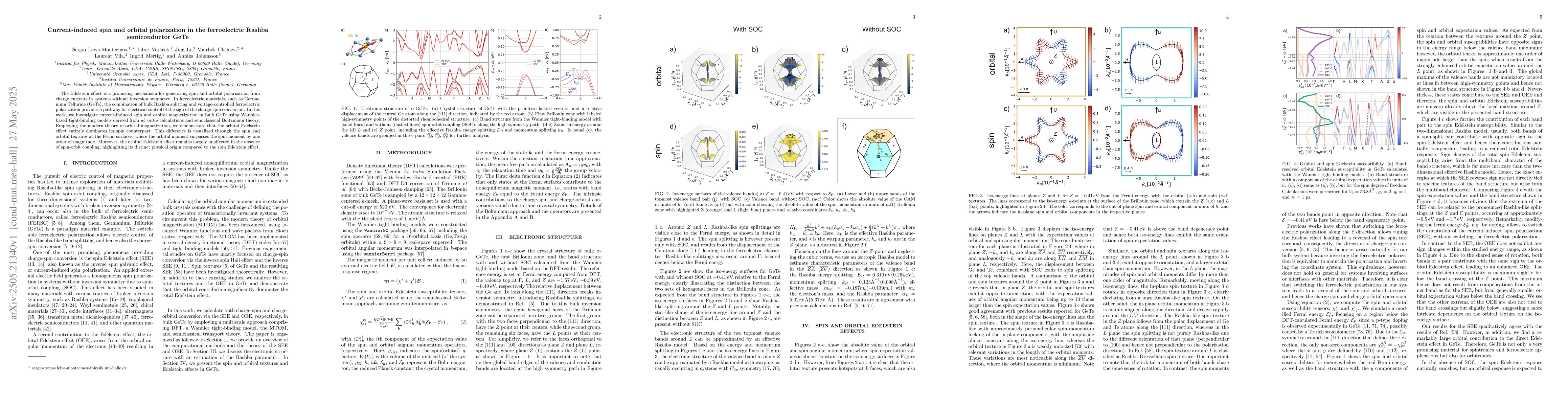Thumbnail for Current-induced spin and orbital polarization in the ferroelectric
  Rashba semiconductor GeTe
